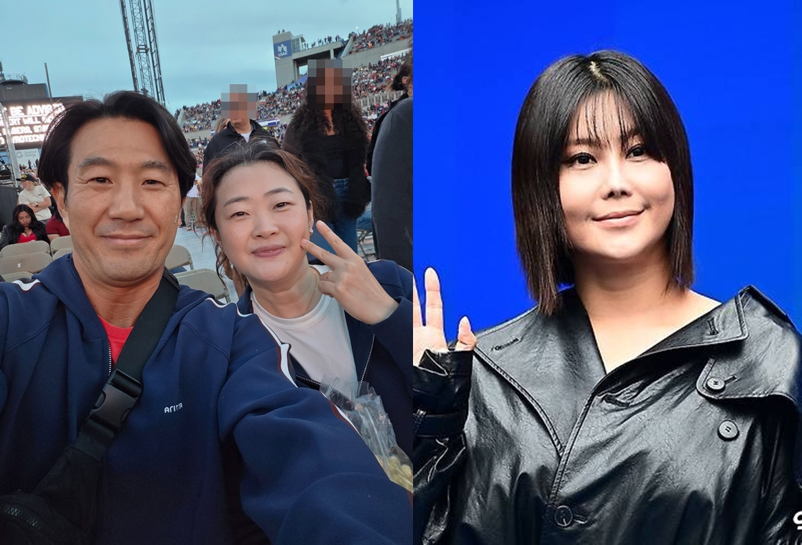 「私はSOLO」10期サンチョルと22期チョンスクの写真と、歌手ソルビの写真