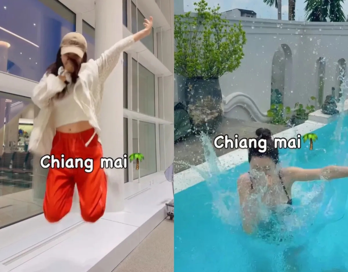 樸寒星，想知道她最近在做什麼，悠閒地出國旅行……游泳“在清邁生病了……”