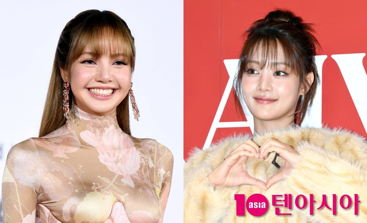 BLACKPINKのリサ(左)とi-dleのミンニ(右)