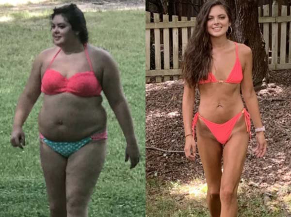 식당 종업원으로 일하던 미국의 한 20대 여성이 살이 찐 후,손님의 한 마디에 50kg 감량에 성공한 사연이 공개됐다./사진설명=더 선 