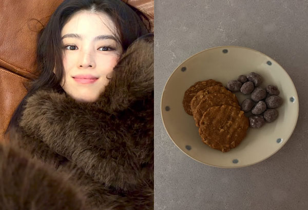 배우 한소희가 접시에 간식을 덜어 먹는 사진을 공개했다./사진=한소희 인스타그램 캡처