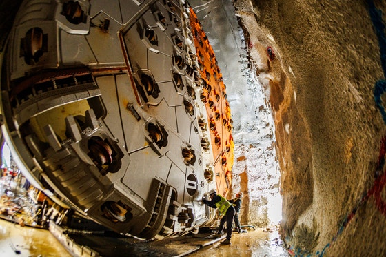 KTX 평택~오송 2복선화 공사에 투입된 TBM.김정훈 기자