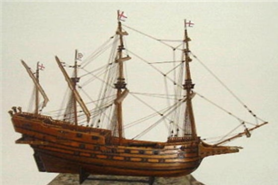 16세기 해양 강국이었던 영국이 보유했던 레이스-빌트 갈레온의 모형.[사진 위키피디아]