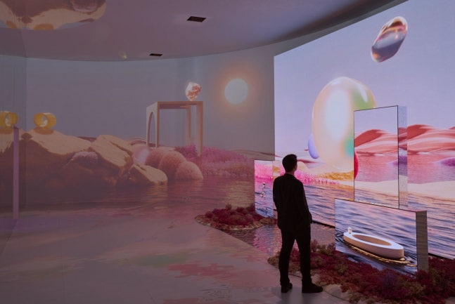 삼성전자가 밀라노 레오나르도 다빈치 국립과학기술박물관 부지에 있는 레카발레리제(Le Cavallerizze)에서 '공존의 미래' 전시회를 개최한 모습. /삼성전자 제공