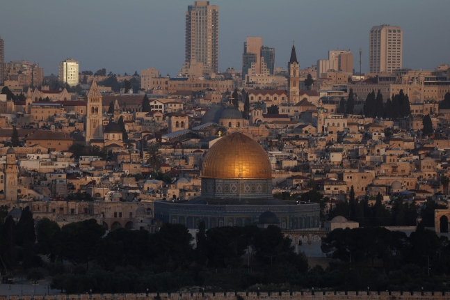 19일(현지 시각) 예루살렘 감람산에서 찍은 이스라엘 전경. / AFP 연합뉴스 