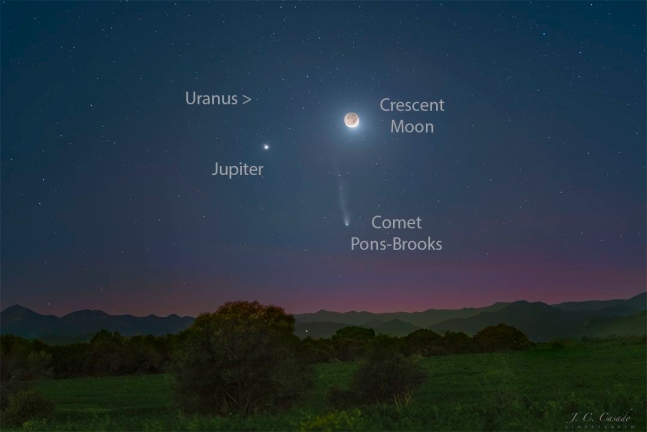 ̹    īŻ   γ  ʽ´(Crescent Moon) (Jupiter), õռ(Uranus),  ./Juan Carlos Casado