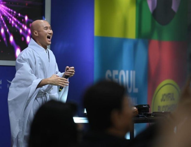 'New Jinseunim' Yoon Sung-ho DJing at the '2024 Seoul International Buddhist Expo'. /Provided by the 2024 Seoul International Buddhist Expo Office