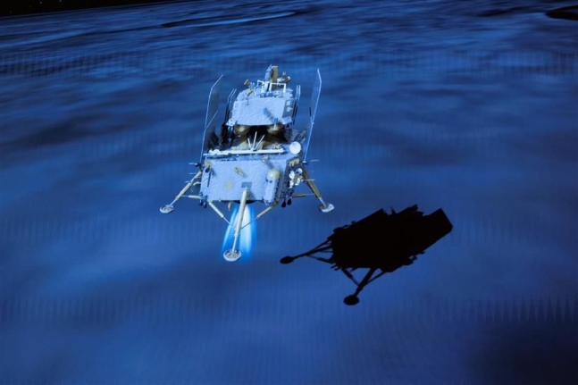 달 뒷면에 착륙한 창어 6호 모습. / 상하이데일리 캡처, 중국 국가우주국(CNSA) 제공