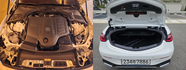 Engine room and trunk space of the CLE 450 Cabriolet. /Reporter Kim Jihwan
