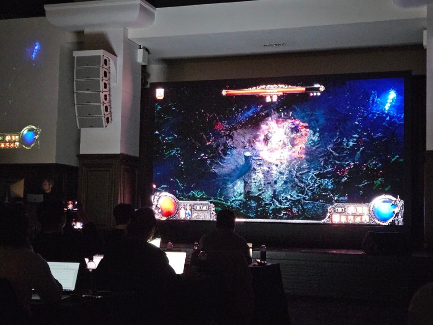 Jonathan Rogers, General PD of Grinding Gear Games, demonstrated 'Path of Exile 2' at the press conference held on the morning of the 11th./Reporter Yoon Ye-won