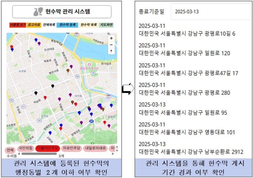 불법 현수막 관리 시스템 예시. /강남구 제공