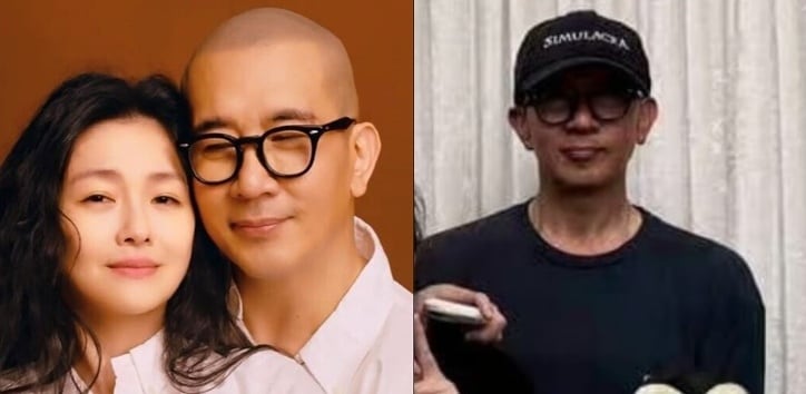 최근 공개된 사진에서 12㎏ 빠지고 얼굴이 까맣게 탄 구준엽(오른쪽). /소셜미디어 캡처