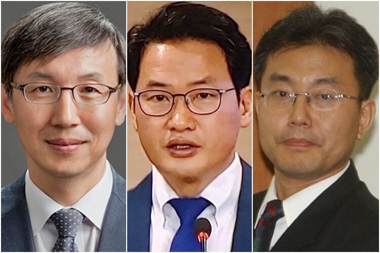 조국혁신당은 12일 이른바 '3대 특검법'(내란특검법·김건희특검법·채상병특검법)에 따른 특별검사 후보자로 한동수 전 대검찰청 감찰부장(왼쪽부터), 심재철 전 법무부 검찰국장, 이명현 전 국방부 검찰단 고등검찰부장 등