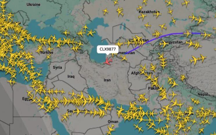 상하이에서 룩셈부르크까지 가는 CLX9877편. /Flightradar24 캡처