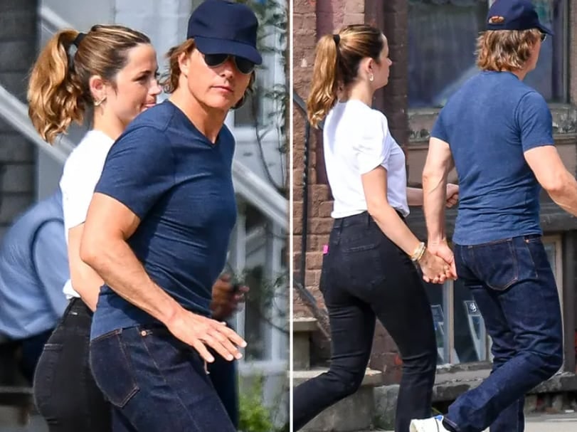 배우 톰 크루즈(오른쪽)가 배우 아나 데 아르마스(왼쪽). /조선DB