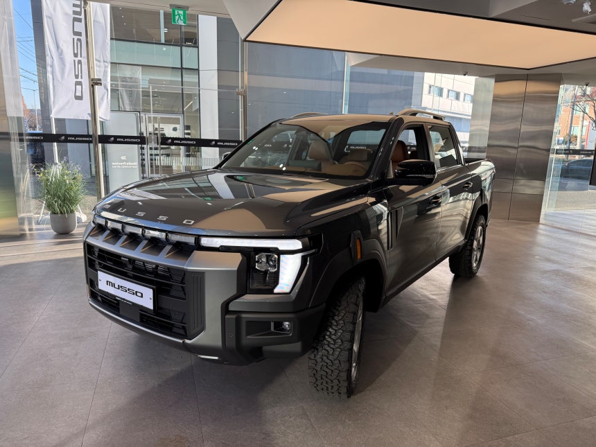 KG모빌리티가 내년 1월 출시하는 신형 픽업 '무쏘'./이윤정 기자