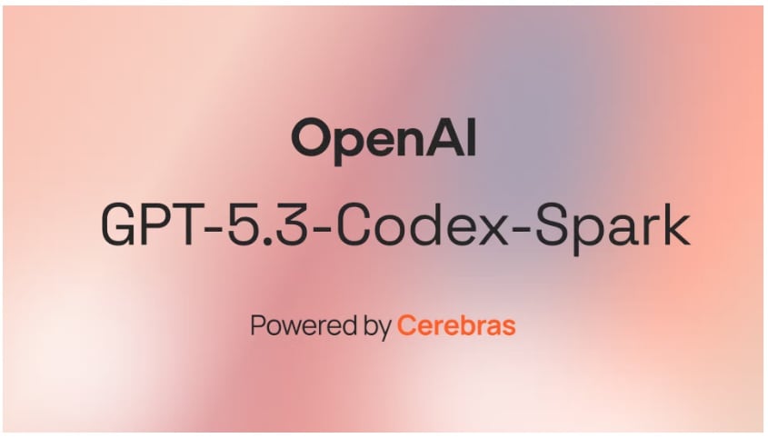 오픈AI가 반도체 기업 세레브라스의 칩으로 구동되는 인공지능(AI) 모델 'GPT-5.3-코덱스-스파크'를 2월 12일(현지시각) 공개했다./세레브라스