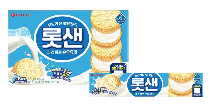 롯데웰푸드 '롯샌 파스퇴르 순우유맛' 제품 이미지. /롯데웰푸드 제공