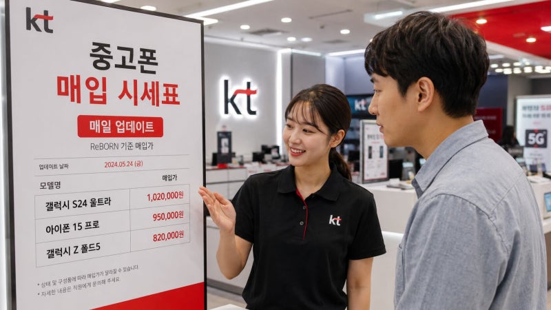 [단독] KT, 전국 유통점에 중고폰 '일일 시세표' 붙인다 - 뉴스 썸네일 이미지