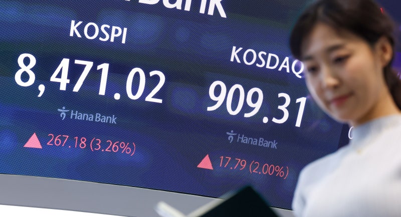 [마켓뷰] ‘롤러코스터’ 코스피, 하락 전환 후 반등… 3% 오른 8470선 안착