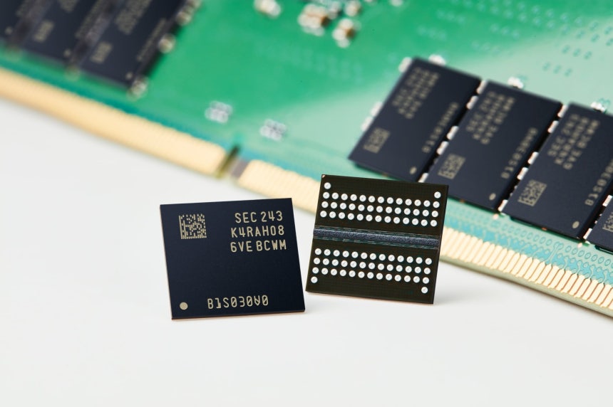 삼성전자의 16Gb(기가비트) DDR5 D램./삼성전자