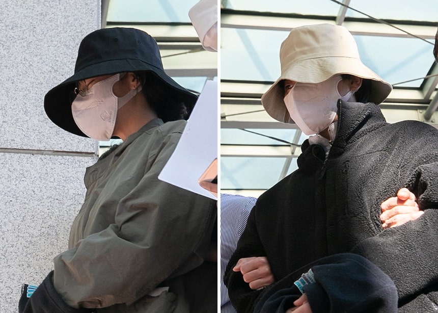 공개수배된 이은해(왼쪽)와 내연남 조현수가 인천지방검찰청으로 압송되고 있다./뉴스1