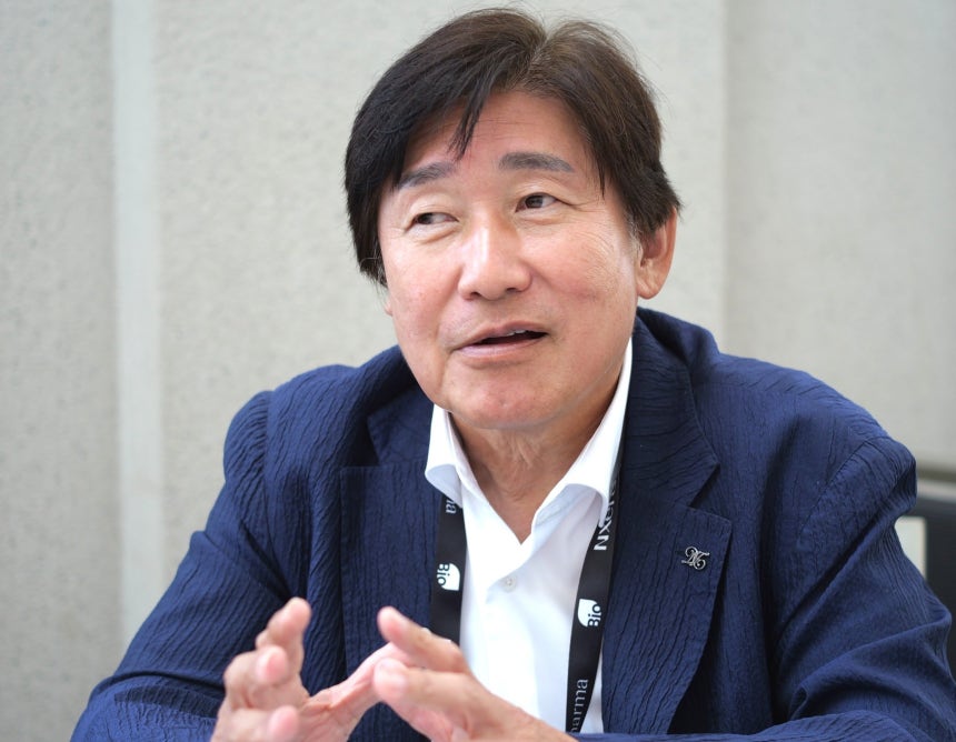이상훈 에이비엘바이오 대표가 지난 6월 미국 캘리포니아주 샌디에이고에서 열린 '바이오USA' 현장에서 국내 취재진과 만나 질의응답을 하고 있다./공동취재단