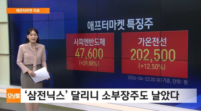 [애프터마켓 리뷰] ‘삼전닉스’ 달리니 소부장주도 날았다