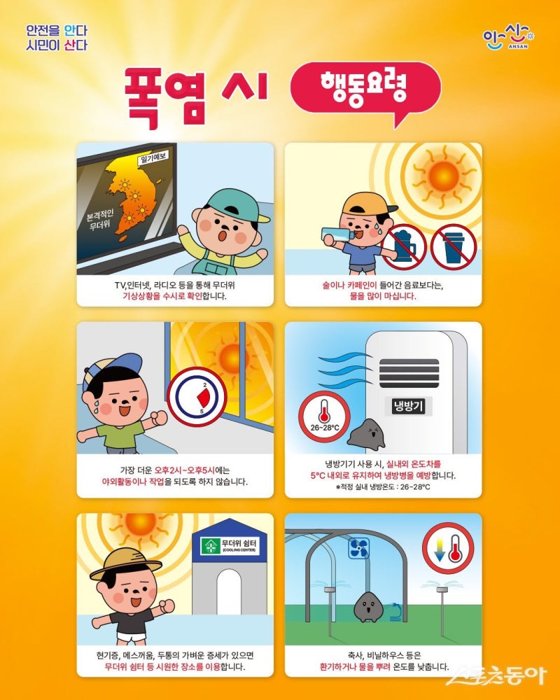 안산시, <b>폭염</b> 장기화 <b>대비</b> ‘<b>총력</b> 대응’…시민 생명 보호에 행정력 집...