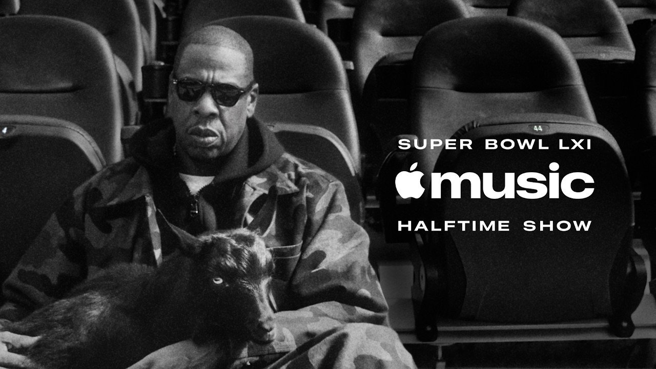 ジェイ・Zが写るApple Music Super Bowl LXIハーフタイムショーの告知画像