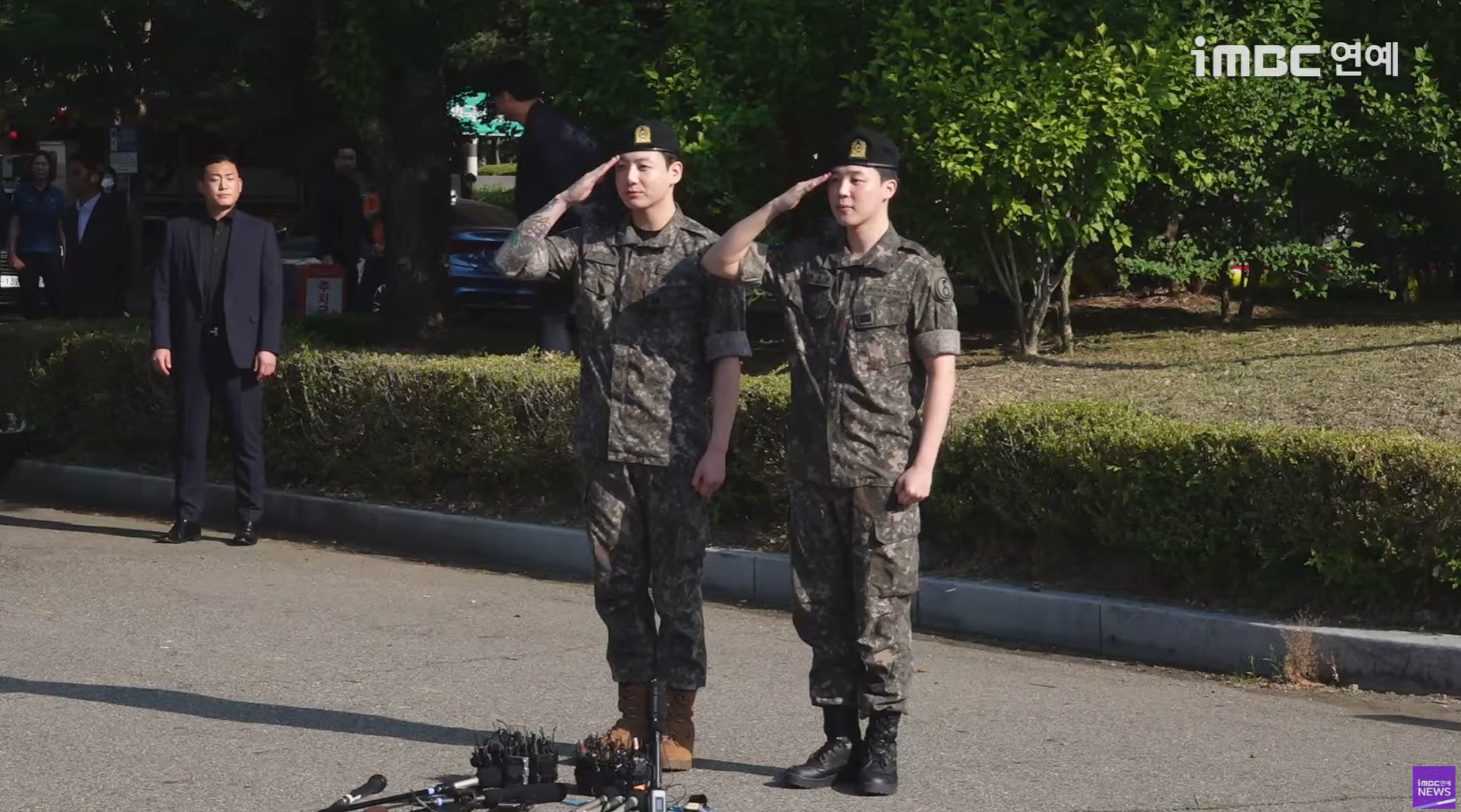 <b>방탄소년단 지민</b>X<b>정국 전역</b> "군대 쉽지 않더라"