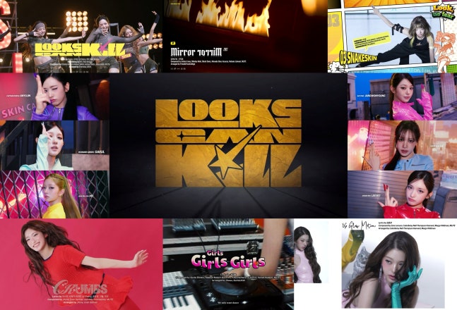IVEのメンバーとアルバムの収録曲を組み合わせた『Looks Can Kill』のハイライトメドレー画像