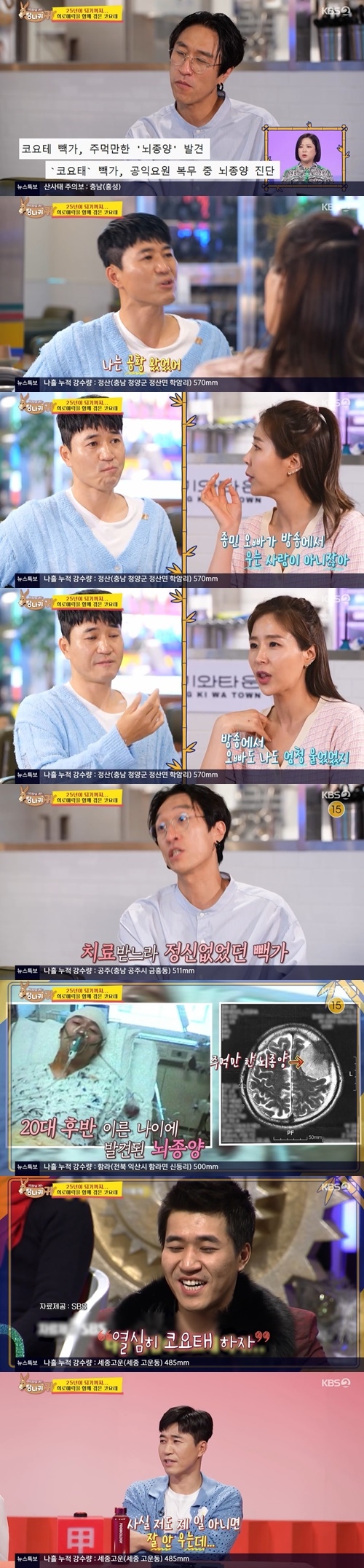‘당나귀 귀’ 김종민 “빽가 뇌종양 투병, 말 꺼내기 싫어...<b>공황장애</b>...
