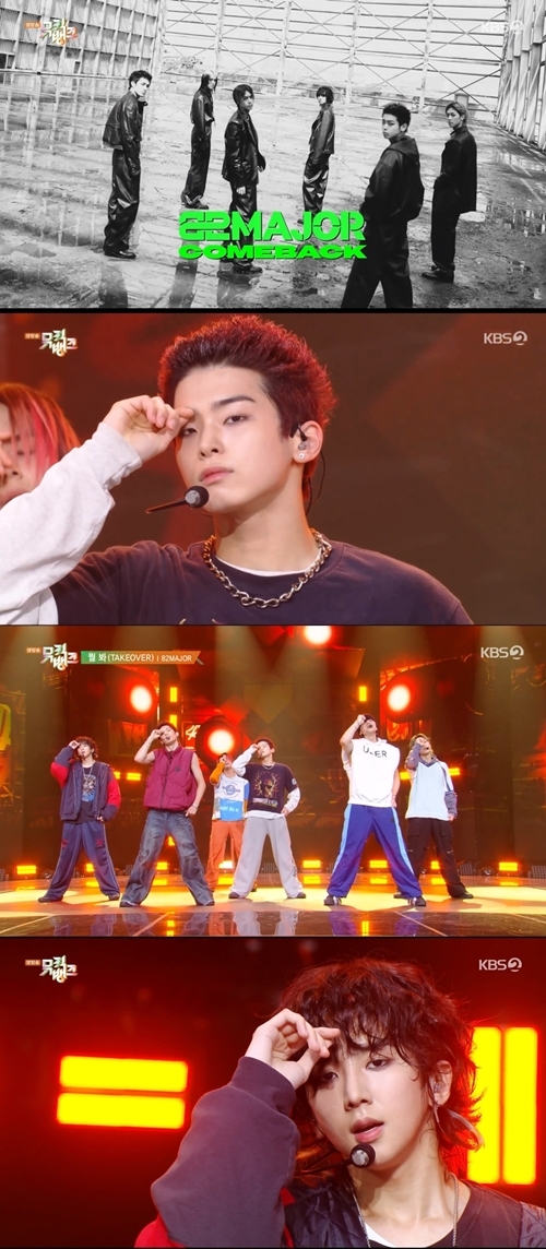 82메이저, 6인 6색 완벽 퍼포먼스…'뭘 봐(TAKEOVER)' 컴백 무대(뮤직뱅크)