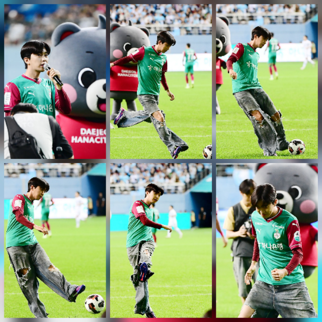 ‘기부왕’ <b>임영웅</b>, 2년 5개월 만 K리그 시축…개성 만점 패션에 ‘<b>영웅</b>...