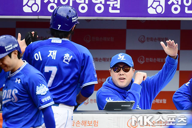 <b>박진만 감독</b> ‘이재현, 좋았어’ [MK포토]