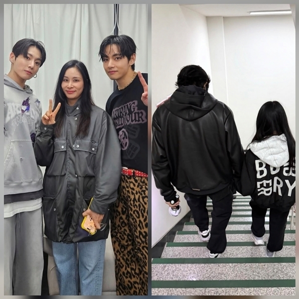 고소영, “역시 월클은 다르구나”…뷔·정국 브이에 장동건 뒷모습