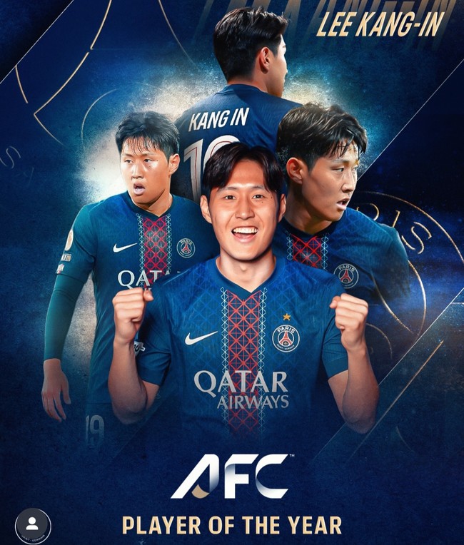 <b>이강인</b>, AFC 올해의 국제 선수상 오피셜..."PSG 벤치 신세 견뎌내고 아시...