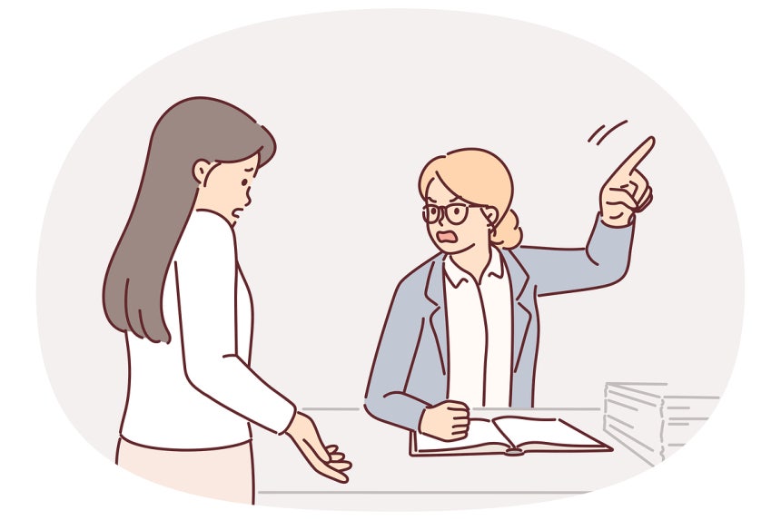 회사에서 기본적인 예의를 지키지 않는 신입사원에게 선배가 충고하자 "우리 부모님은 괜찮다고 했다"고 답한 사연이 온라인 커뮤니티에 올라와 누리꾼의 공분을 샀다. /삽화=클립아트코리아