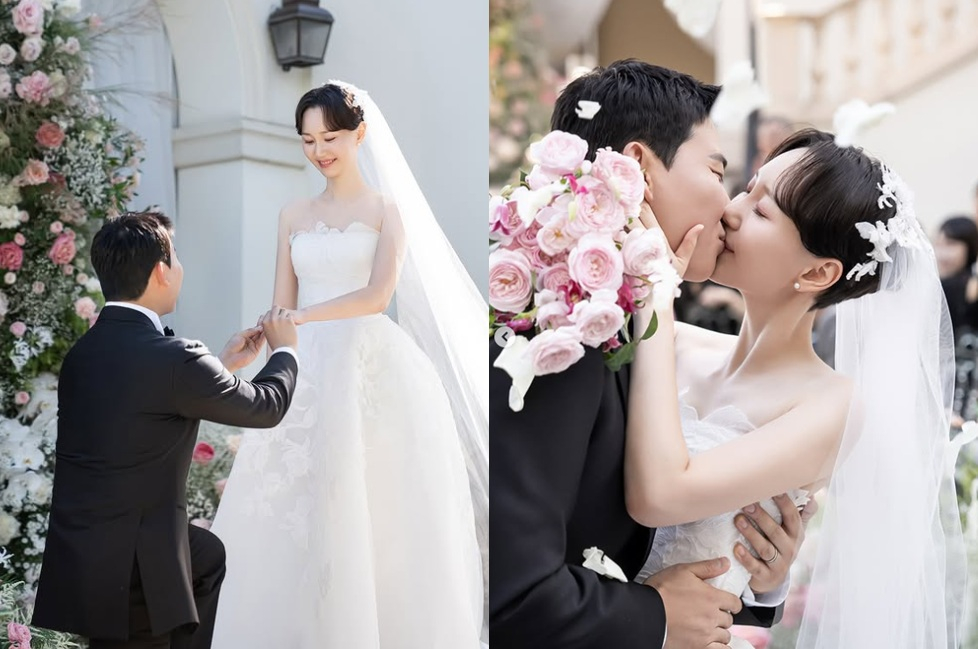 "평생 한 번"<b>이유영</b>, 출산 1년 만 <b>결혼</b>… 훈훈한 남편 옆 함박웃음