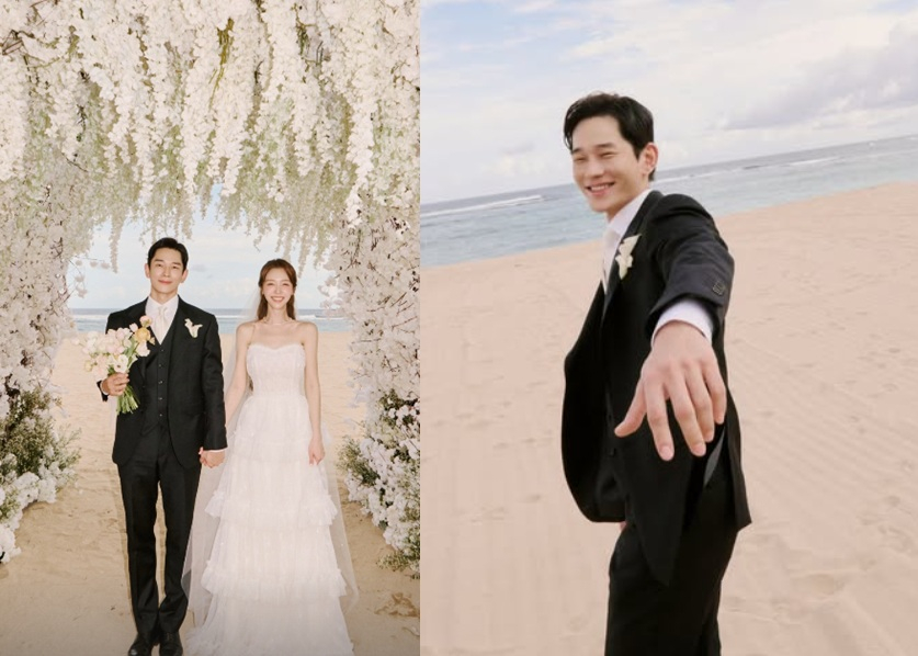"행복 향해 가자"… <b>온주완</b><b>방민아</b>, <b>발리 결혼식</b> 공개 '깜짝'