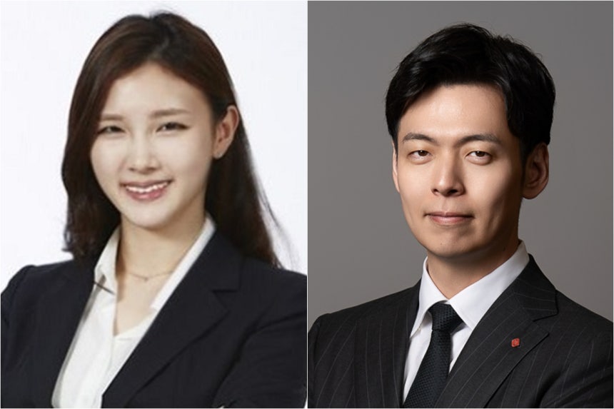 최윤정 SK바이오팜 사업개발본부장(왼쪽)과 신유열 롯데지주 미래성장실장이 각각 그룹 바이오 회사에서의 영향력을 키우고 있다./사진=각 사