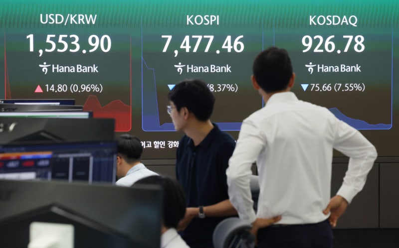 [티타임]급락 코스피, 낙폭 줄였지만…외국인 1.2조 던졌다