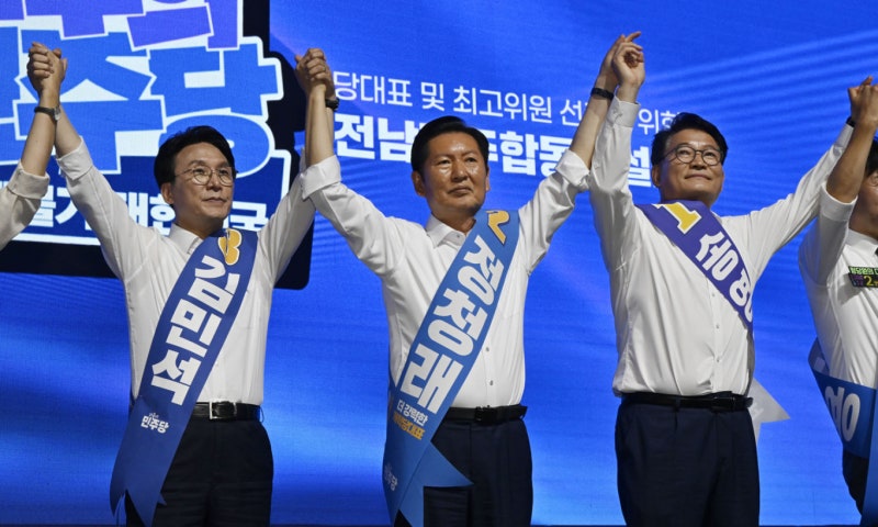 <b>김민석</b>, <b>호남</b>서 57.5% <b>압승</b>…정청래와 누적 격차 14%p