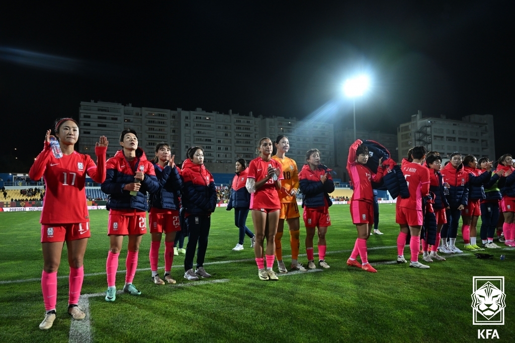 <b>여자축구</b>, <b>포르투갈</b>에 1-5 완패…첫 A매치 1승1패로 마무리