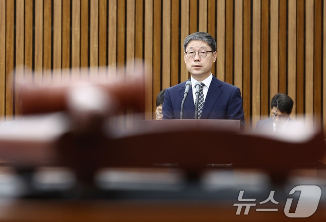 Nominee for Chief Justice Noh Kyung-pil speaking at a confirmation hearing held at the National Assembly in Yeouido, Seoul on the morning of the 22nd. 2024.7.22/News1 ⓒ News1 Kim Min-ji journalist