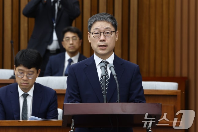 Nominee for Chief Justice Noh Kyung-pil giving an opening statement at the confirmation hearing held at the National Assembly in Yeouido, Seoul on the morning of the 22nd. 2024.7.22/News1 ⓒ News1 Kim Min-ji journalist