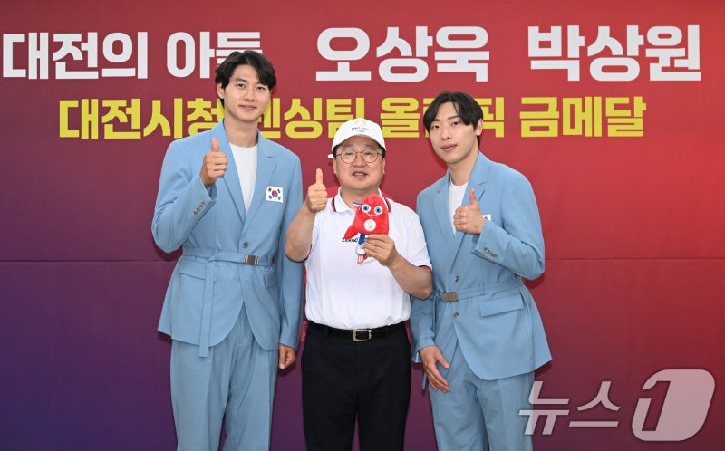 <b>오상욱</b>-<b>박상원</b> 환영행사