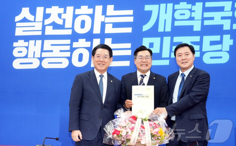 <b>김영록 지사</b>, <b>박찬대</b> 민주당 원내대표 <b>면담</b>