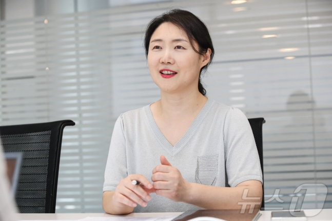 민수아 삼성액티브자산운용 대표가 16일 서울 서초구 사옥에서 뉴스1과 인터뷰하고 있다. 2024.8.16/뉴스1 ⓒ News1 이승배 기자